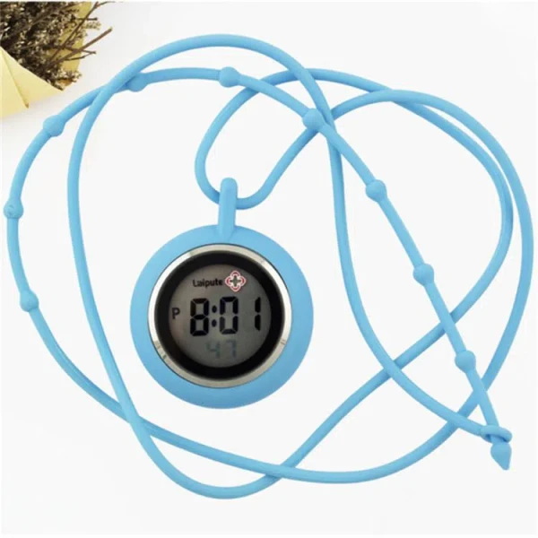 Leisure Silicone Nurse Fob Watch Round Hanging Neck Electronic Movement
