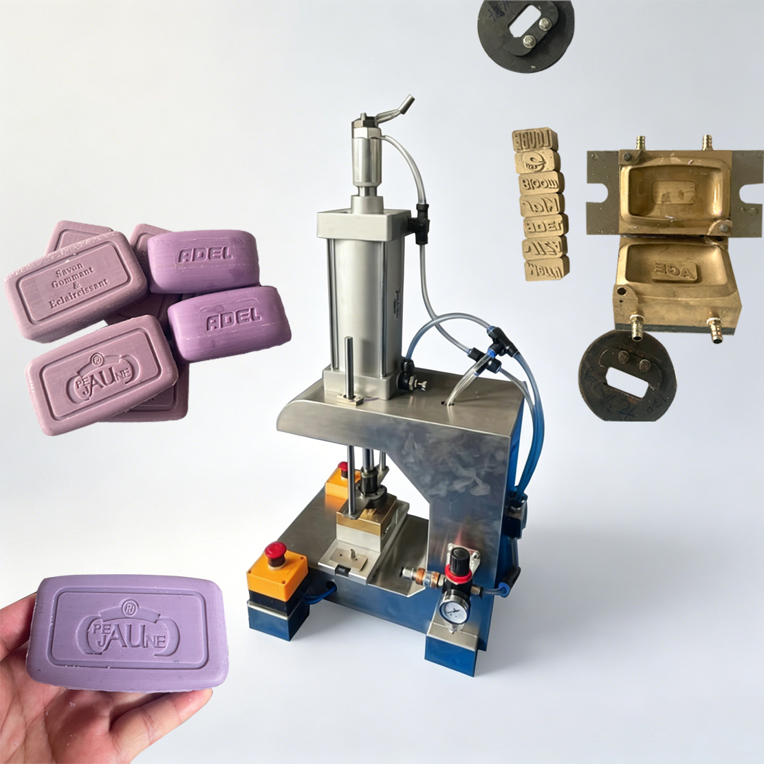 Semi-Auto Soap stamping machine – Customizable Brass Mold for Laundry and Toilet Soap Printing