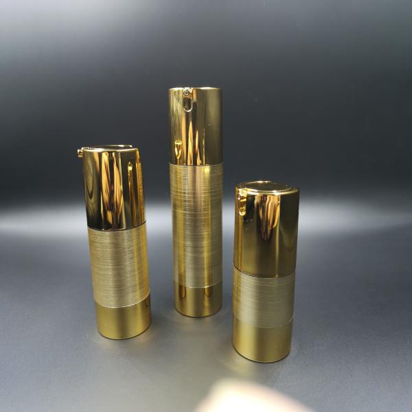 Special 15ml 30ml 50ml gold frosted vacuum skin care silver chambercosmetic manufacturer lotion airless pump bottle
