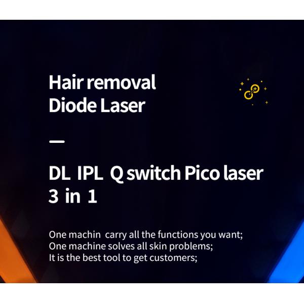 3in 1 IPL Laser Hair Removal Machine for Skin Rejuvenation on 15.4 Inch Touch Screen