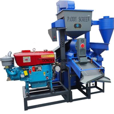 DONGYA AGRO Combinée commerciale refroidie à l'eau Diesel de type moulin à riz 650kg-1500kg machine avec ascenseur