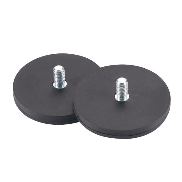 High Performance  Round NdFeB Rubberised Magnets With Internal Thread