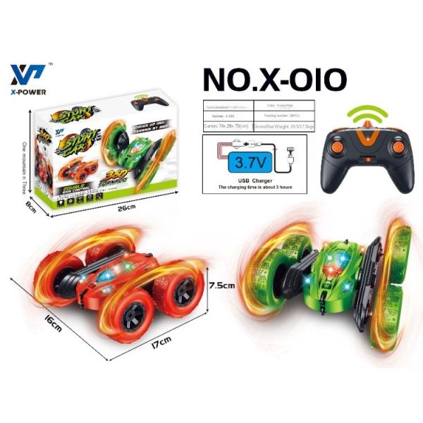 X-010 Rc Mini Stunt Car 2.4ghz Duplo Lado 360 Graus Tumble Remote Control Stunt Car Toys para entretenimento infantil