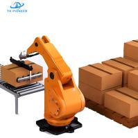 Système de palettisation robotisé de haute précision avec une étendue de bras de 3150 mm et une précision de positionnement répétée de ± 0,4 mm pour une palettisation efficace