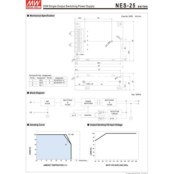 Высокое качество MEAN WELL оригинальное NES-25-24 24V 1.1A Meanwhile NES-25 24V 26.4W одноразовое выходное переключающее питание