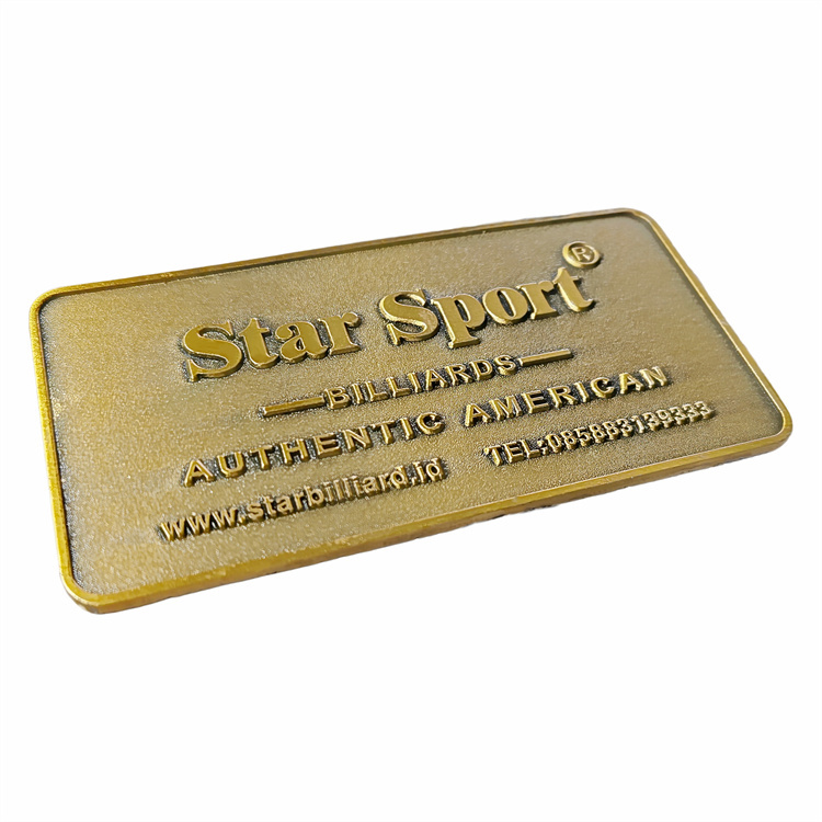 Custom-made Electroplated Antique Bronze Embossed Zinc Alloy Nameplate