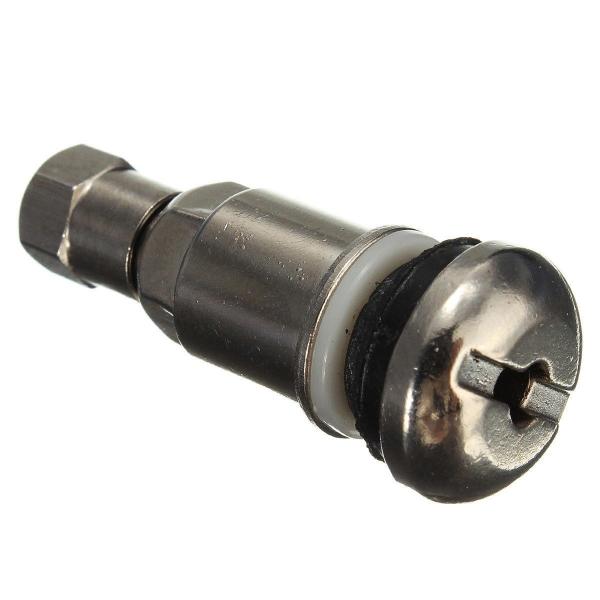 Zinc Alloy Tubeless Car Tyre Valve Silver MS525 5.2 X 0.5 Cm With Dust Caps