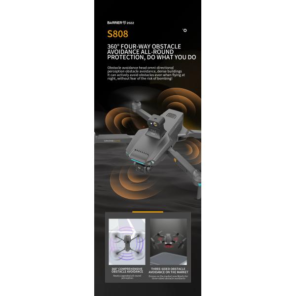 3km Range S808 Drone With 8k Camera 5g Wifi 3 Axis Eis Gps Long Distance 3km Brushless Motor Foldable Quadcopter Drones