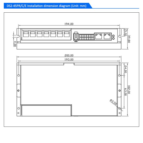 Lichuan DC Servo Motor Drivers Kit DS2-45P/R/C/E Low Voltage 3.2N.m 1KW/1000W 48V 25A 3000RPM IP65