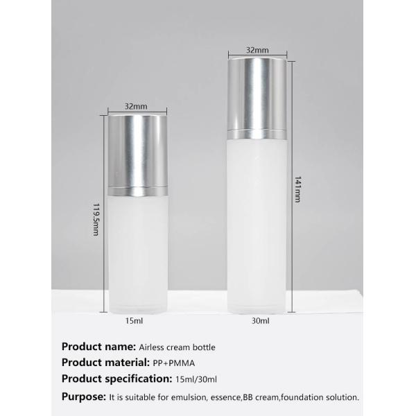 Coloree la bomba privada de aire plástica de acrílico de encargo de los PP embotella capacidad de 15ml 30ml