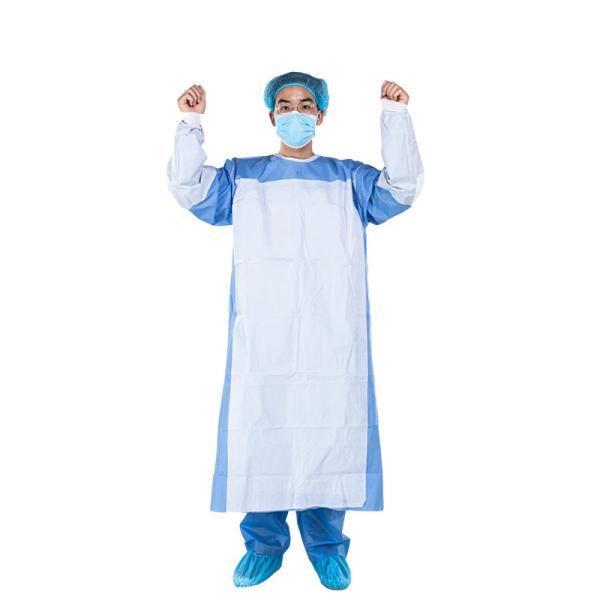 Унисексные стерильные хирургические халаты больничные халаты с устойчивостью к жидкостям хирургические халаты AAMI уровень3