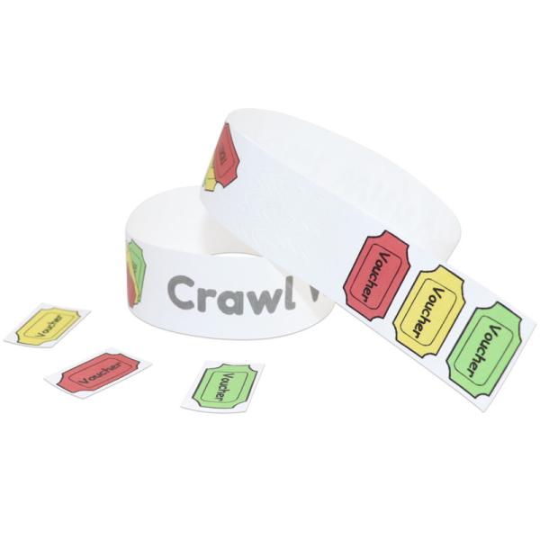 Tyvek Material Paper Event Wristbands With Logo Print Tear Resistant