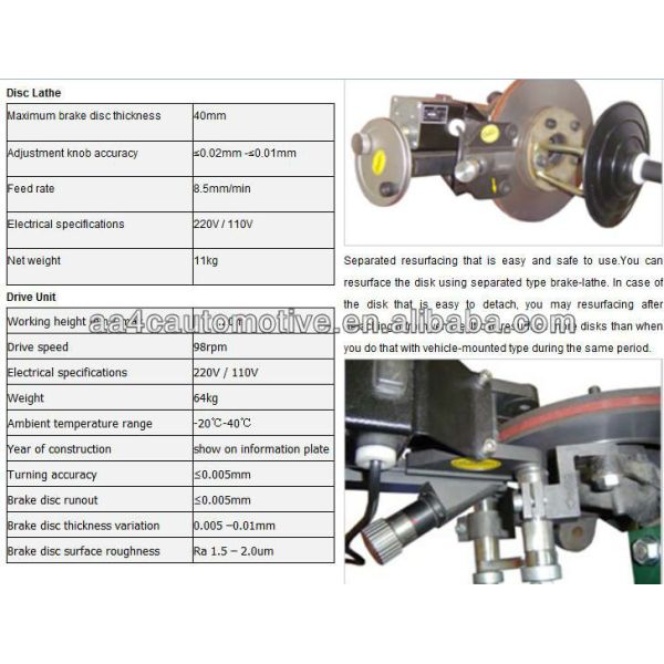 AA4C on car brake disc lathe