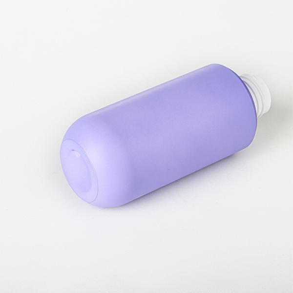 Conjuntos de frascos e frascos vazios personalizados roxos para cuidados com o cabelo em spray de plástico para cosméticos
