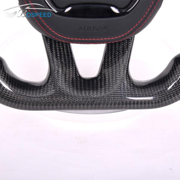 Black Interior Dodge Carbon Fiber Steering Wheel Challenger Perforated Leather