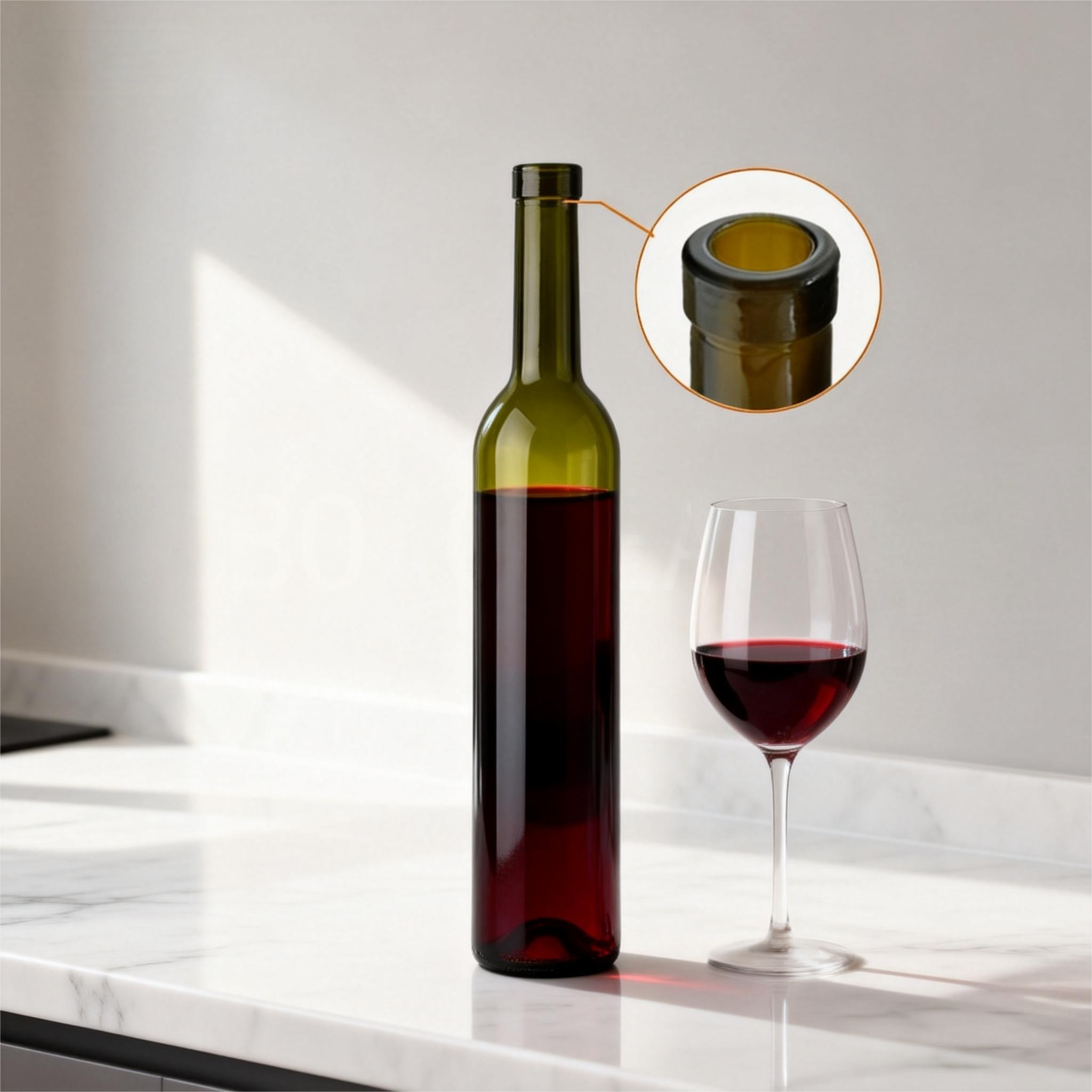 Heavy Weight Colored Empty Wine Bottles 500ml 17oz For Premium Wine 510g 1405C