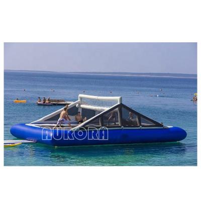 Kids And Adults Giant Water Inflatable Volleyball Court With Trampoline Standalone