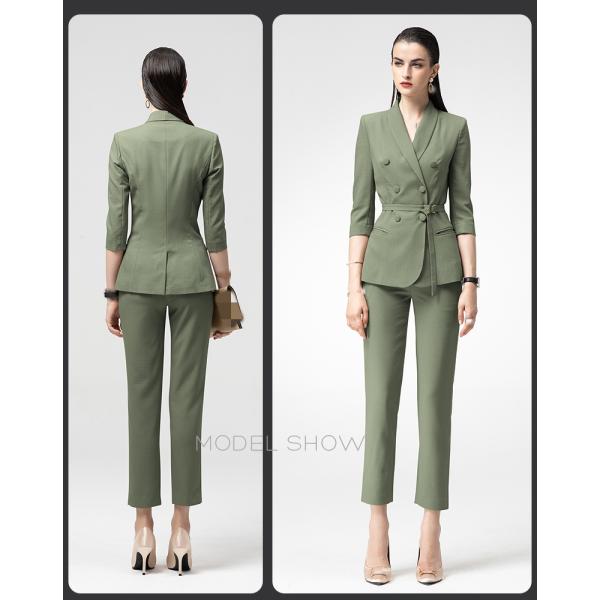 Мода на заказ хлопчатобумажный костюм с двойной грудью одежда брюки для женщин дамы офисные костюмы