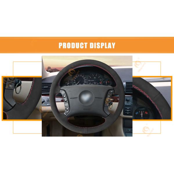 ONE Car ONE Template Black Suede Steering Wheel Wrap for BMW E46 318i 325i E39 E53 X5
