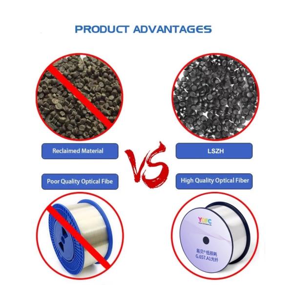 1F 2F Outdoor Aerial Optical Fiber Drop Cable FTTH LSZH Material Singlemode G.657A Cable GJYXFCH