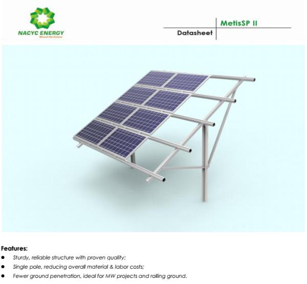 Jogo de montagem solar à terra do suporte seguro resistente da montagem de Polo do painel solar para a planta solar