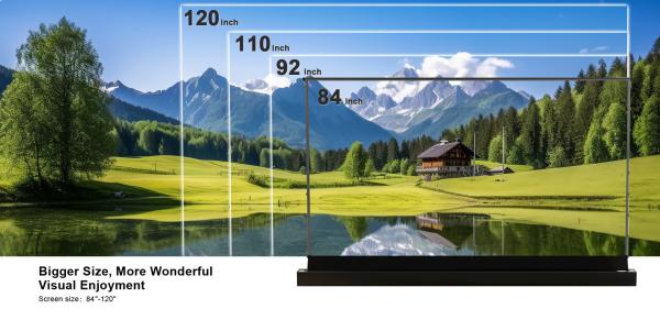 Motorized Tension Floor Rising Screen PVC UST Alr Projector Screen