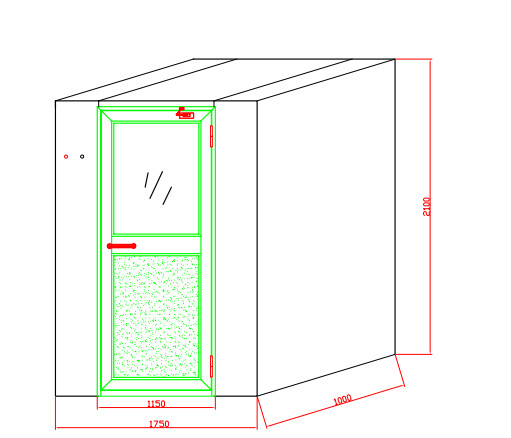Автоматический дуя ливень воздуха нержавеющей стали, ширина двери ливня 1150мм воздушной струи