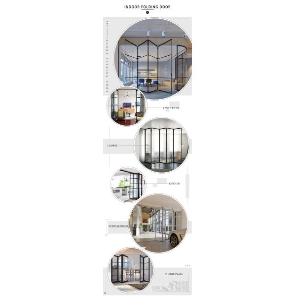 Aluminium Windproof Folding Glass Door For Apartment With Double Glazed Glass
