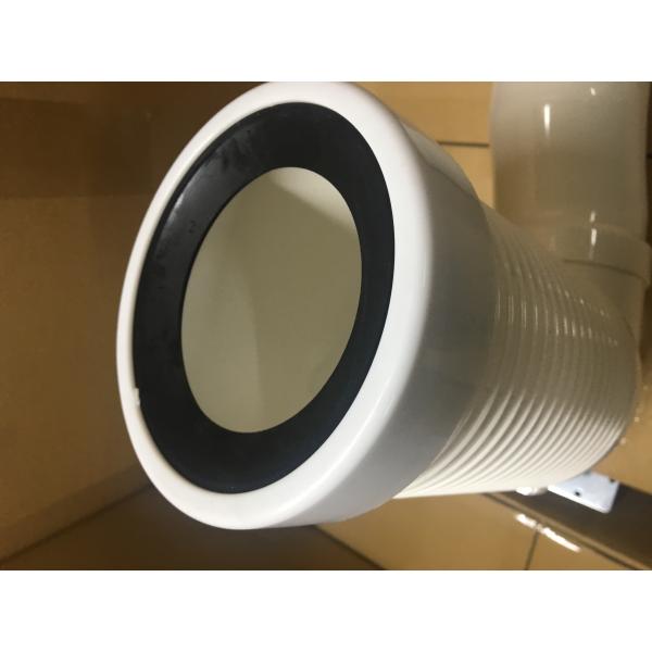 Bent White PVC Toilet Drain Pipe Connector With Screw / Nut / Iron Plate