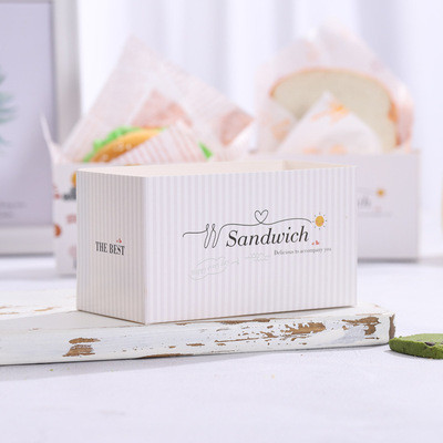 Breakfast Sandwich Toast Dessert Takeaway Boxes 255*170*80mm