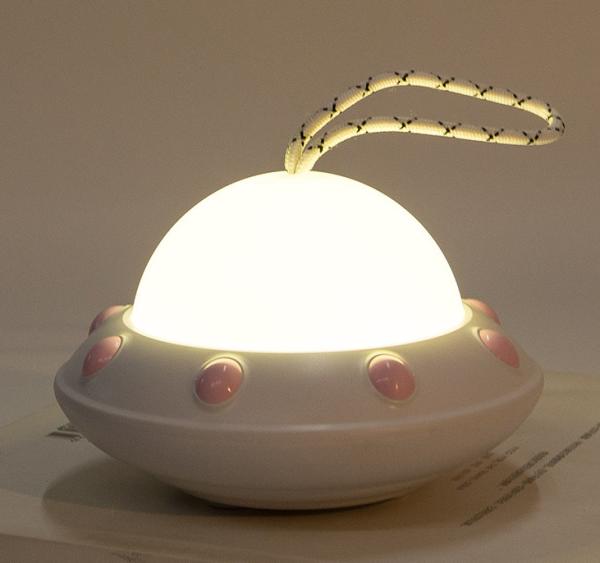 4 luz branca morna da bateria da luz 2W 1250mAh da noite do UFO dos grânulos do diodo emissor de luz