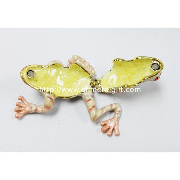 Frog shape bejeweled box for wedding metal trinket box treasure box metal jewelry box