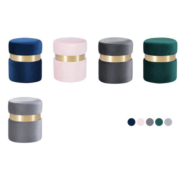 Plastic Wooden Round Ottoman Stool Seat Chair Pouf