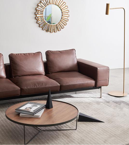 Contemperary Oval Mdf Wood And Metal Coffee Table Set Furniture For Living Room