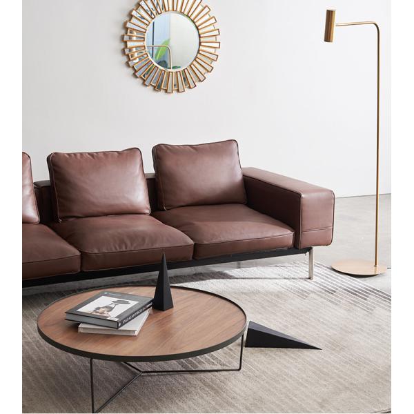 Contemperary Oval Mdf Wood And Metal Coffee Table Set Furniture For Living Room