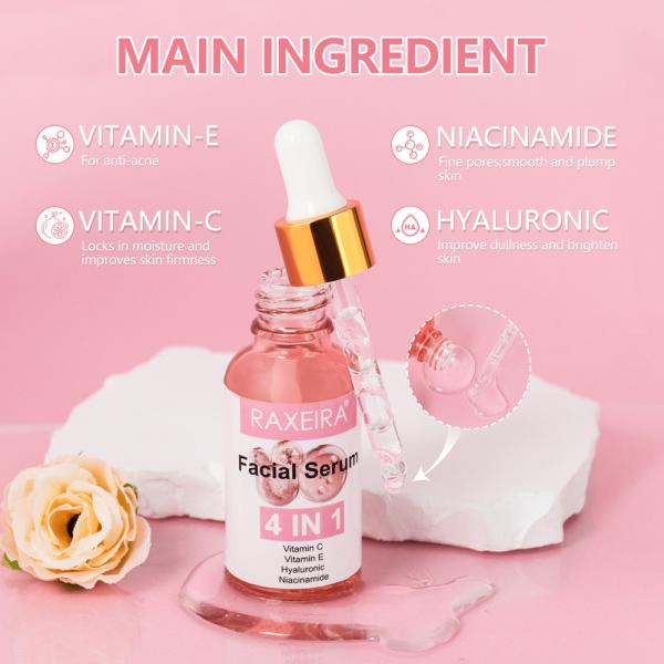 Natural Vitamin C E Serum With Niacinamide And Hyaluronic Acid / Organic Brightening Serum