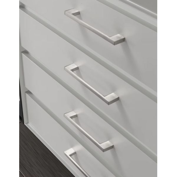Modern Square Solid Aluminum Cabinet Handles Matt Black Drawer Pulls Linear Wardrobe Dresser Bedroom Villa Furniture Hardware