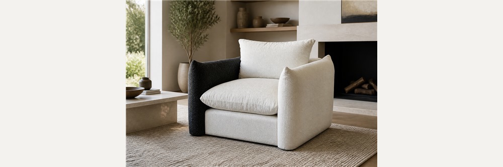 Contemporary Two-Tone 1-Seater Metal-Base Swivel Chair TR-H003