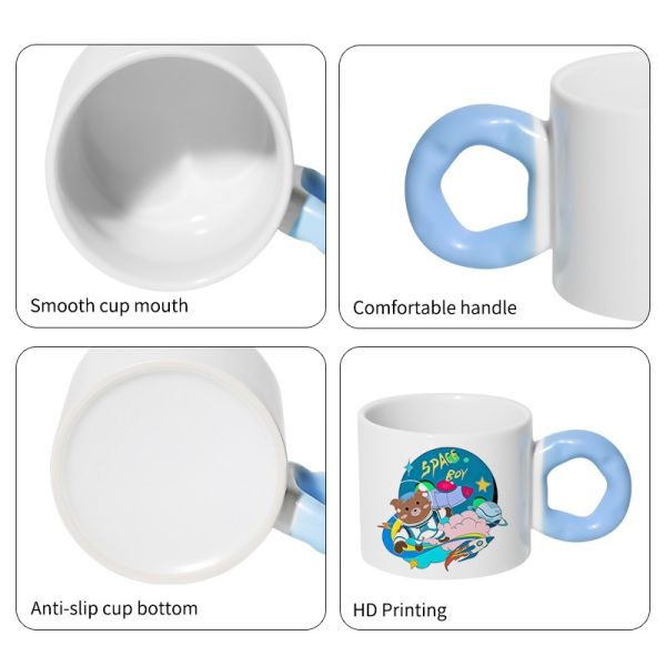Fashion Design Colored Handle Sublimation Blank Ceramic Coffee Mugs Custom Printing Ceramic Sublimation Mugs
