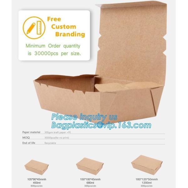 Wholesales custom rectangle die cut packaging lunch food kraft paper corrugated
