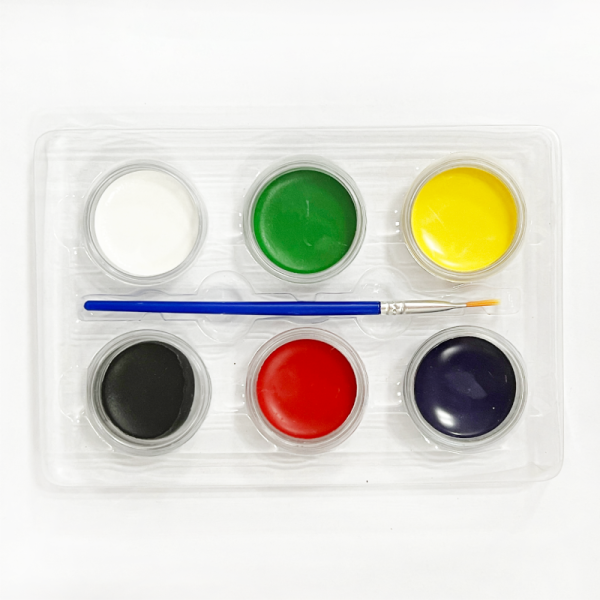 New Design Non-toxic 6 Pack Washable Kids DIY Face Drawing Kit Make Up Paint And Brush Set