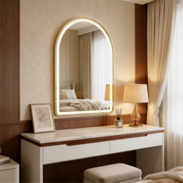 Modern Smart Mirror Touch Inductive Bathroom Vanity Wall-Mounted Cosmetic Feature for Hotel Wash Desk Apartment Salon