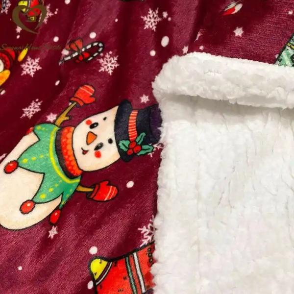 Anti-pilling Coral Fleece Double Layer Sherpa Plush Blanket for Customized Christmas Gifts