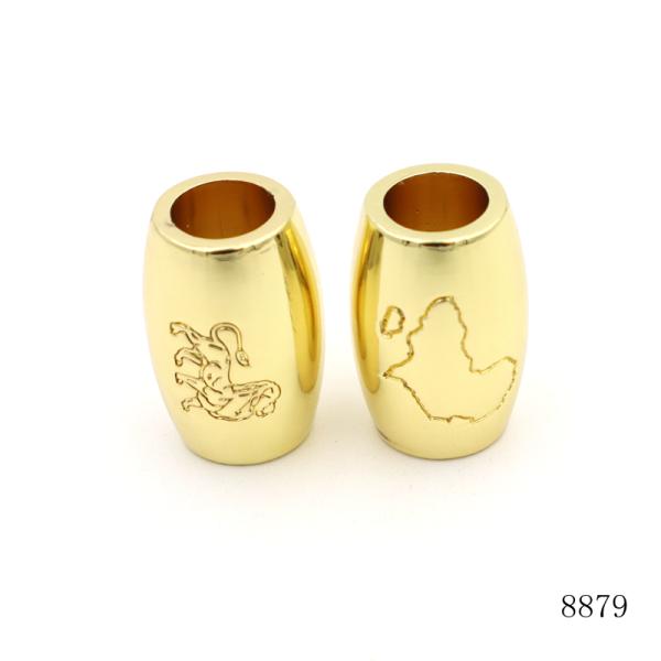24x16mm Gold Spacer Beads Engraved Metal Spacer Beads Oval For Bracelet / Necklace