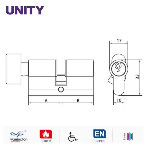 Double Profile Commercial Door Lock Cylinder With Thumb Turn 60 - 120mm Size
