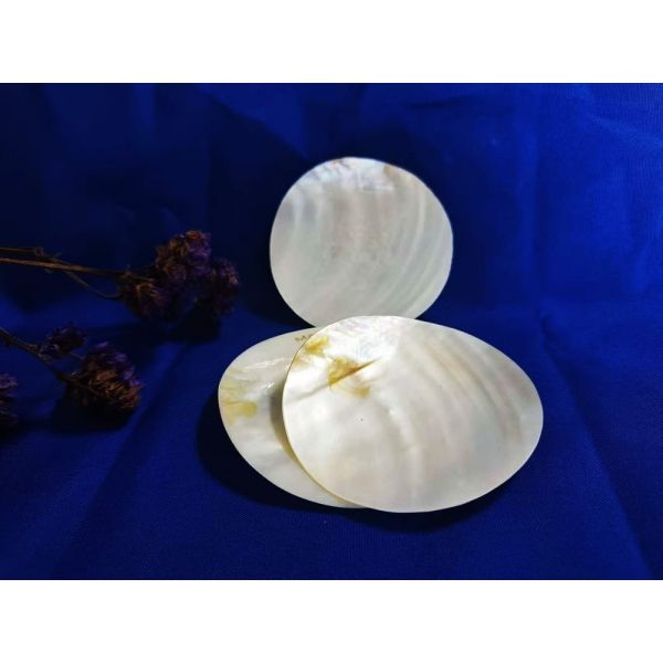 White Color Natural Mother Of Pearl MOP plate in 8cm or 10cm or customized size available