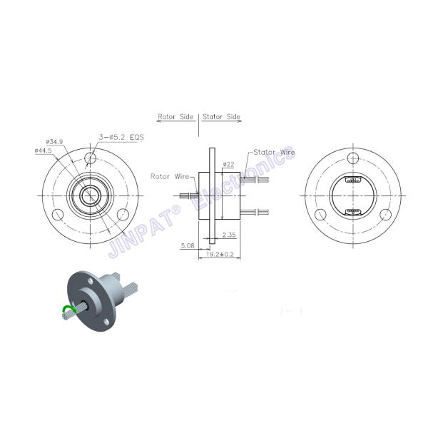 Rotary Capsule Slip Ring IP54 Electrical Connector LPC-06B