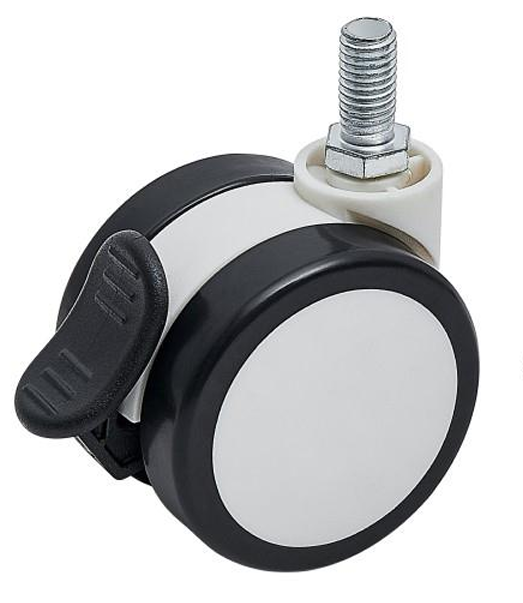 60mm Home Furniture Caster Threaded Stem Base Plate   Lockable Caster Wheel Office Small Bookshelf Bed Carbinet