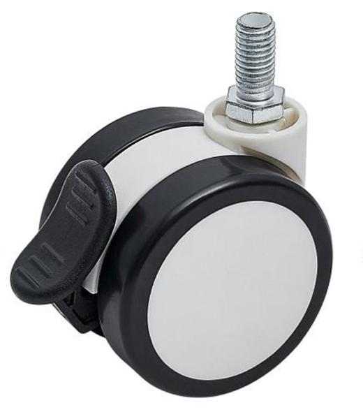 60mm Home Furniture Caster Threaded Stem Base Plate   Lockable Caster Wheel Office Small Bookshelf Bed Carbinet