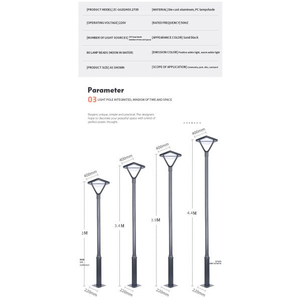 courtyard solar led lights 40w 400*400mm 420mm Lithium Iron Phosphate 3.2v/20000mah